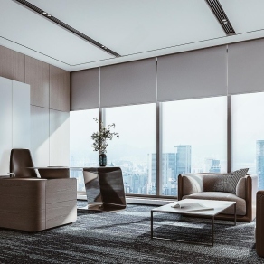 现代经理办公室3D模型下载